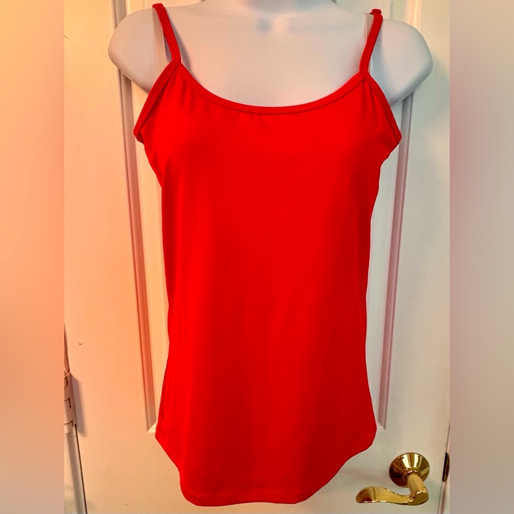 Vibrant Bright Red Fitted Camisole Tank Top